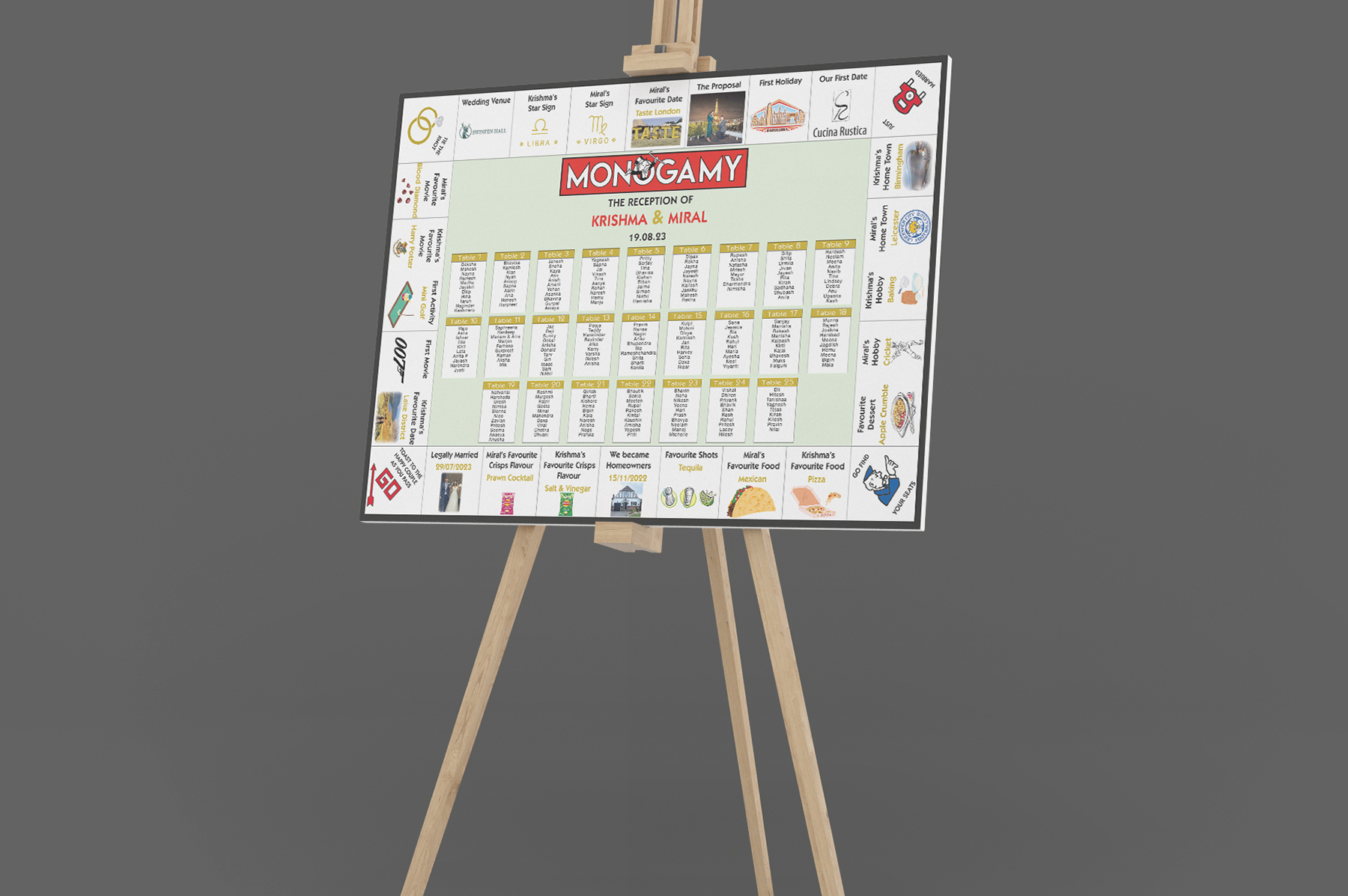 Wedding table seating plans Wembley London